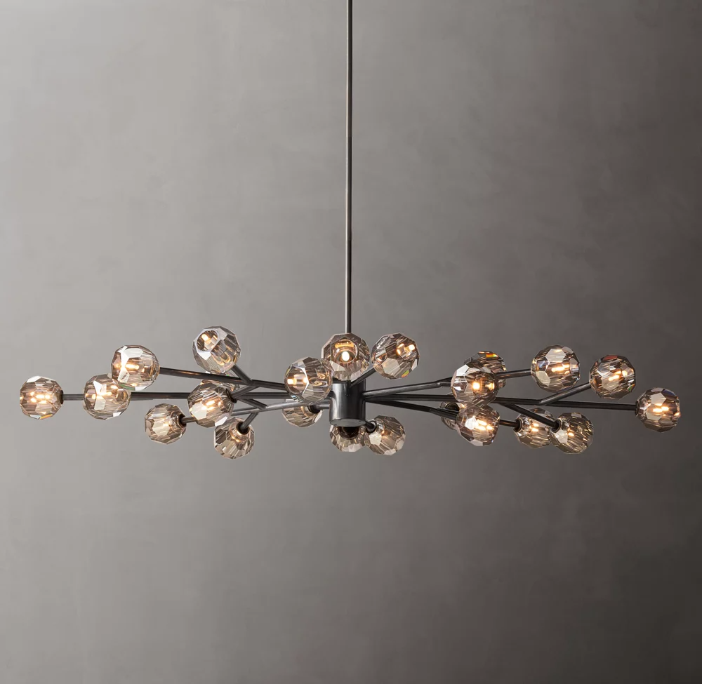 Boule De Cristal Clear/Smoke Round Chandelier 72"