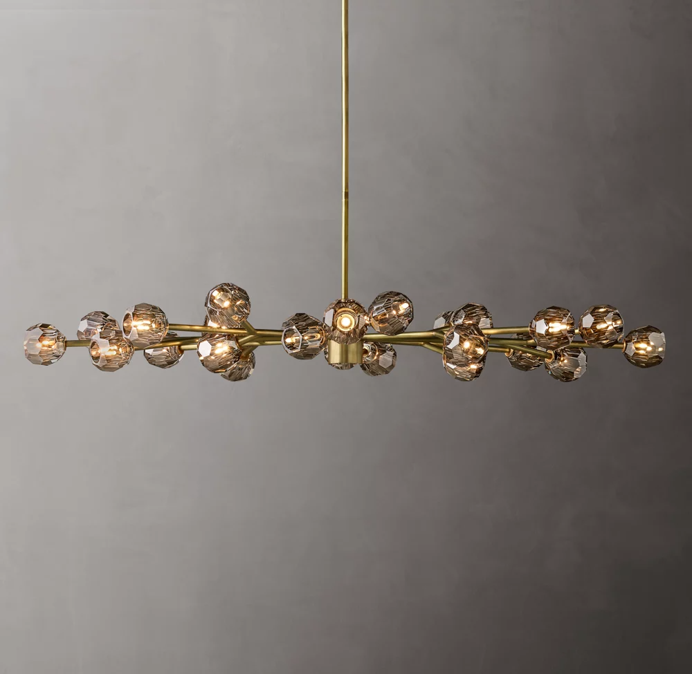 Boule De Cristal Clear/Smoke Round Chandelier 72"