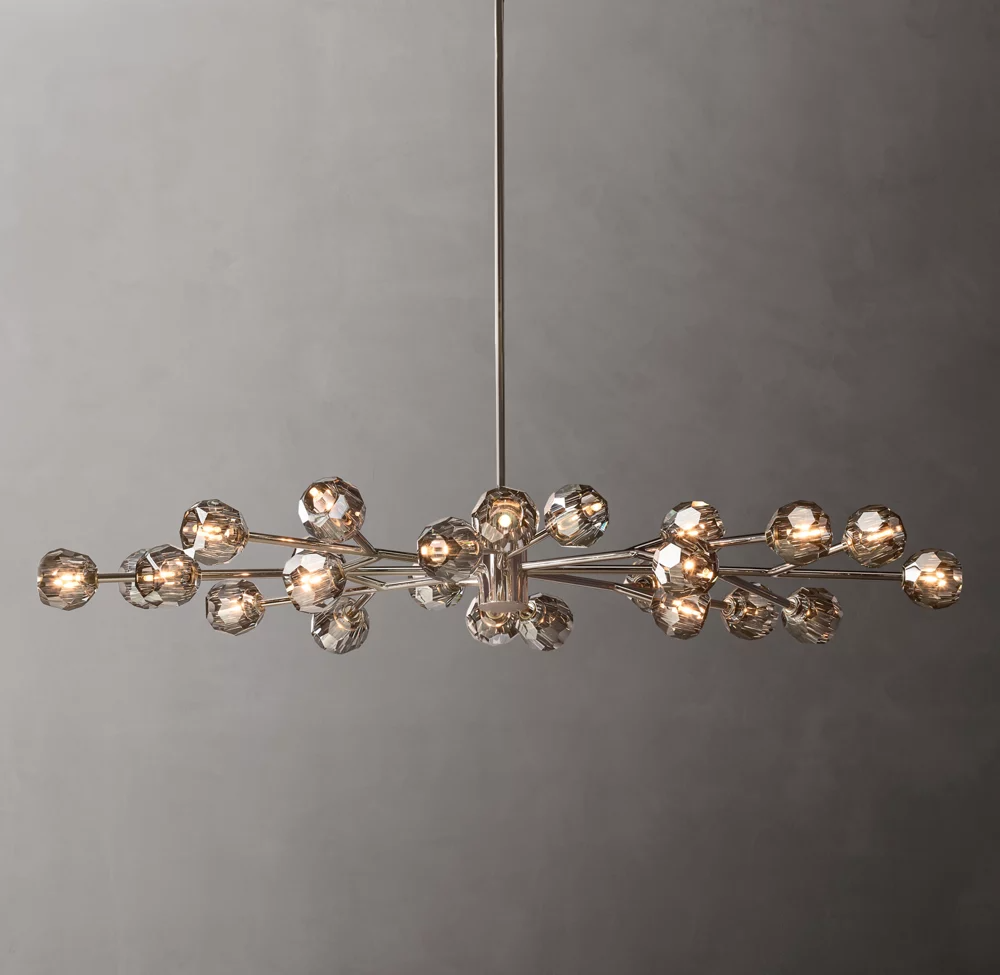 Boule De Cristal Clear/Smoke Round Chandelier 72"