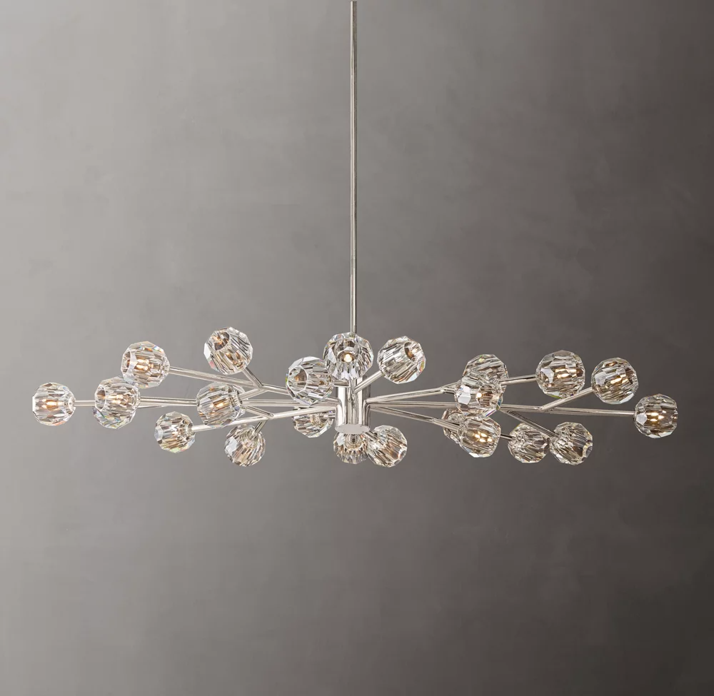 Boule De Cristal Clear/Smoke Round Chandelier 72"