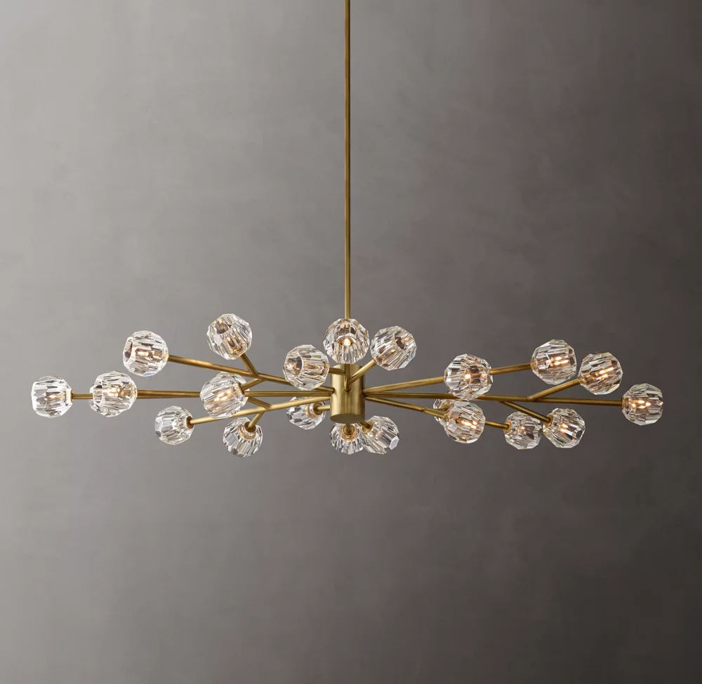 Boule De Cristal Clear/Smoke Round Chandelier 72"