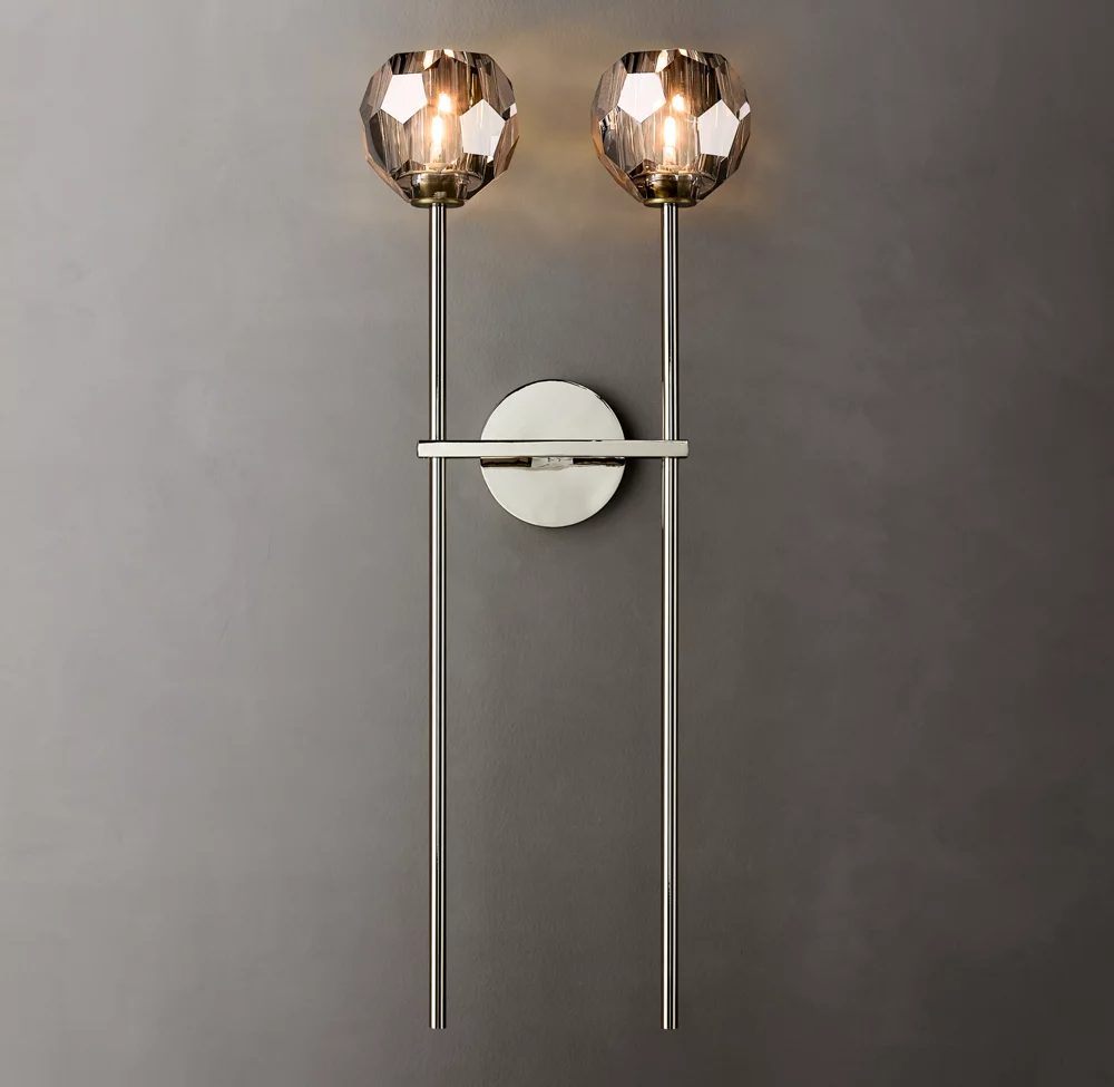 Boule De Cristal Clear/Smoke Double Wall Sconce H9"/28"
