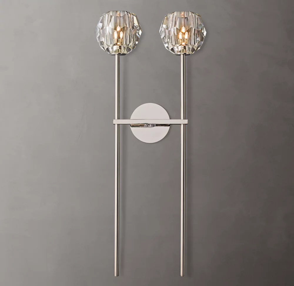 Boule De Cristal Clear/Smoke Double Wall Sconce H9"/28"