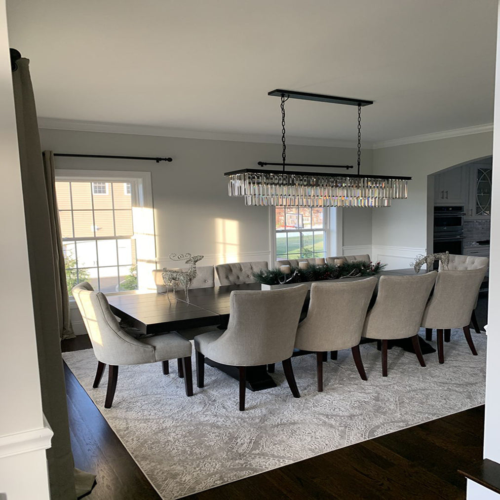 1920s Odeon 2-Tier Crystal Linear Chandelier 39"/49"/59"/72"