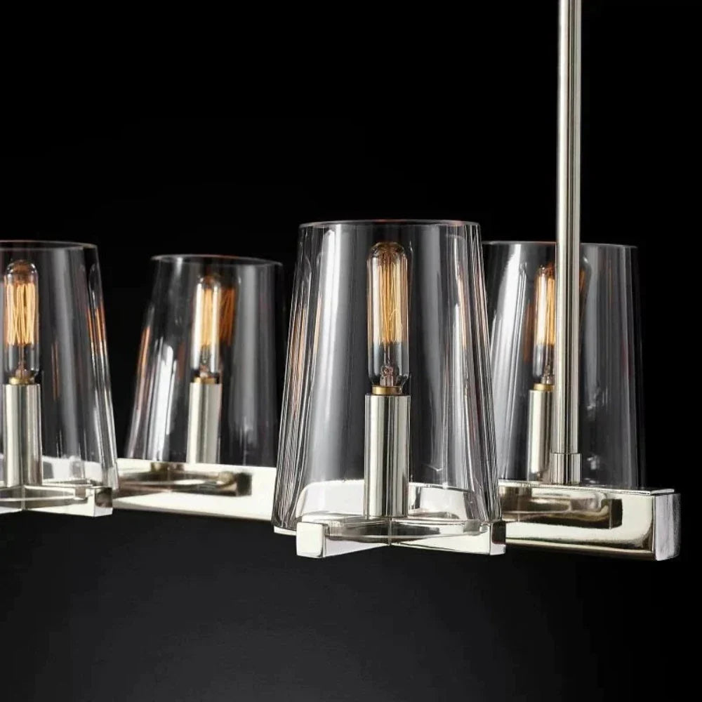 Pauillac Island Linear Chandelier Clear Glass 49"/60"