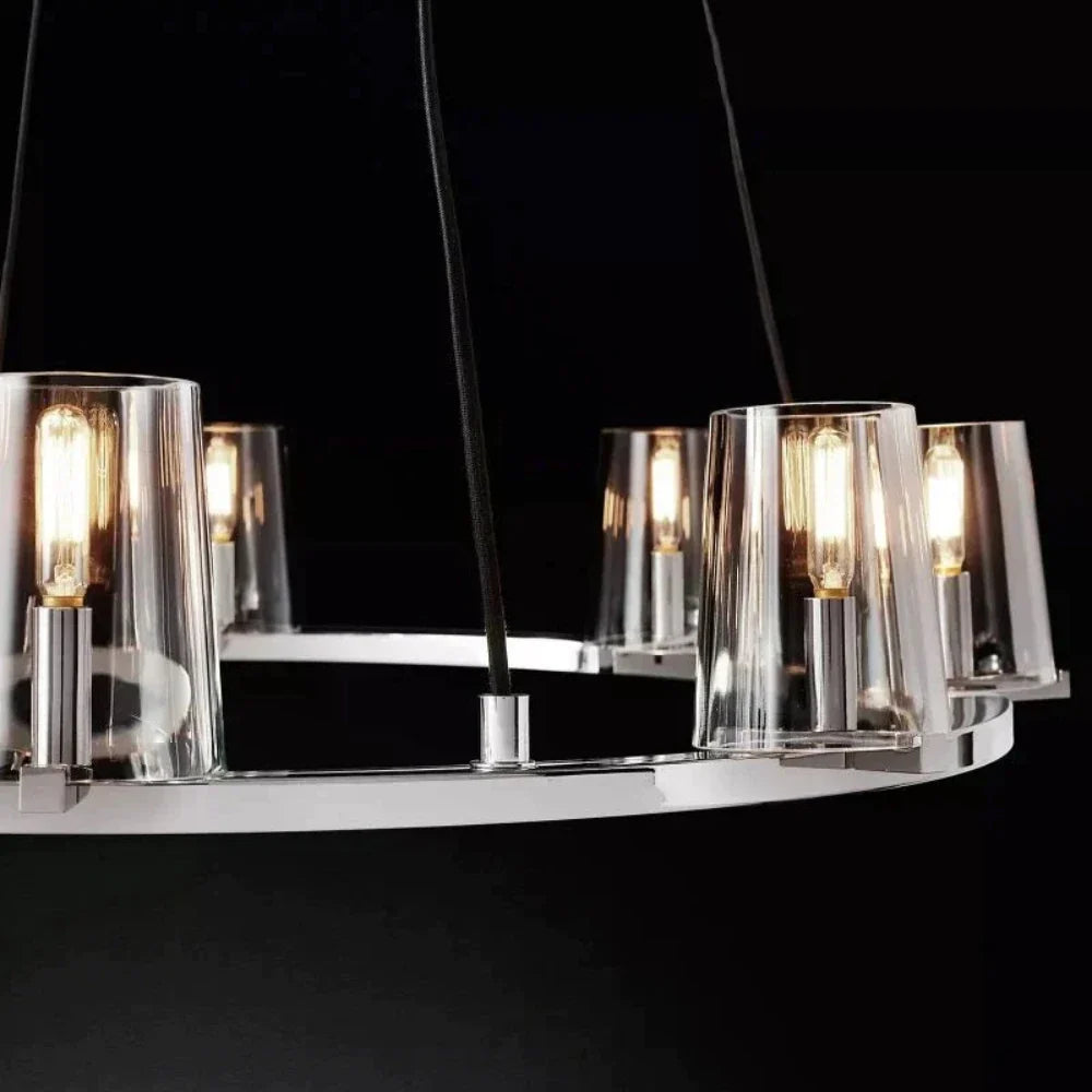 Pauillac Round Glass Chandelier 36"