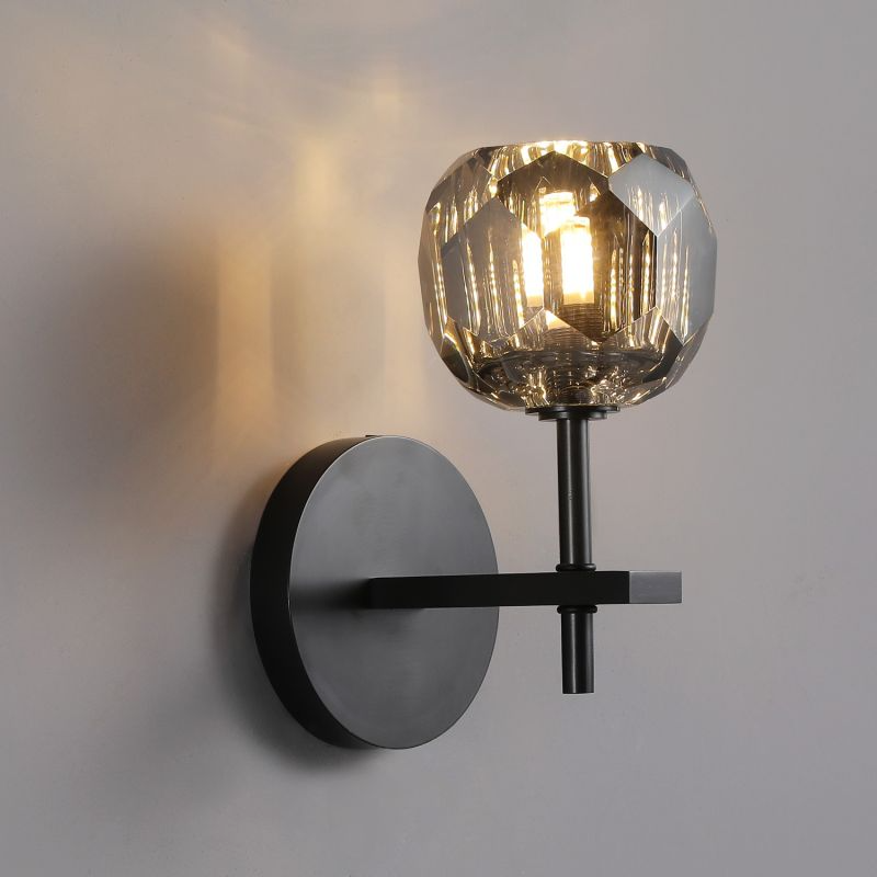 Boule De Cristal Clear/Smoke Double Wall Sconce H9"/28"