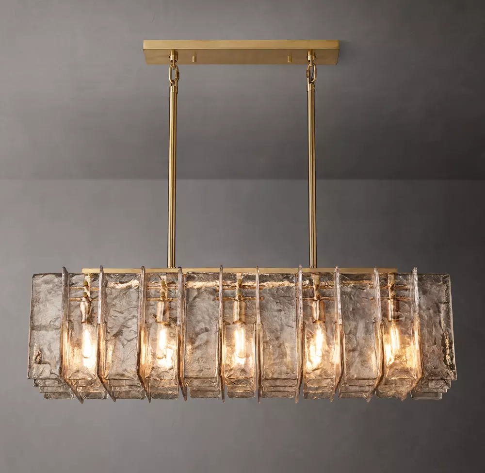 Lattice Square Glass Chandelier 48"