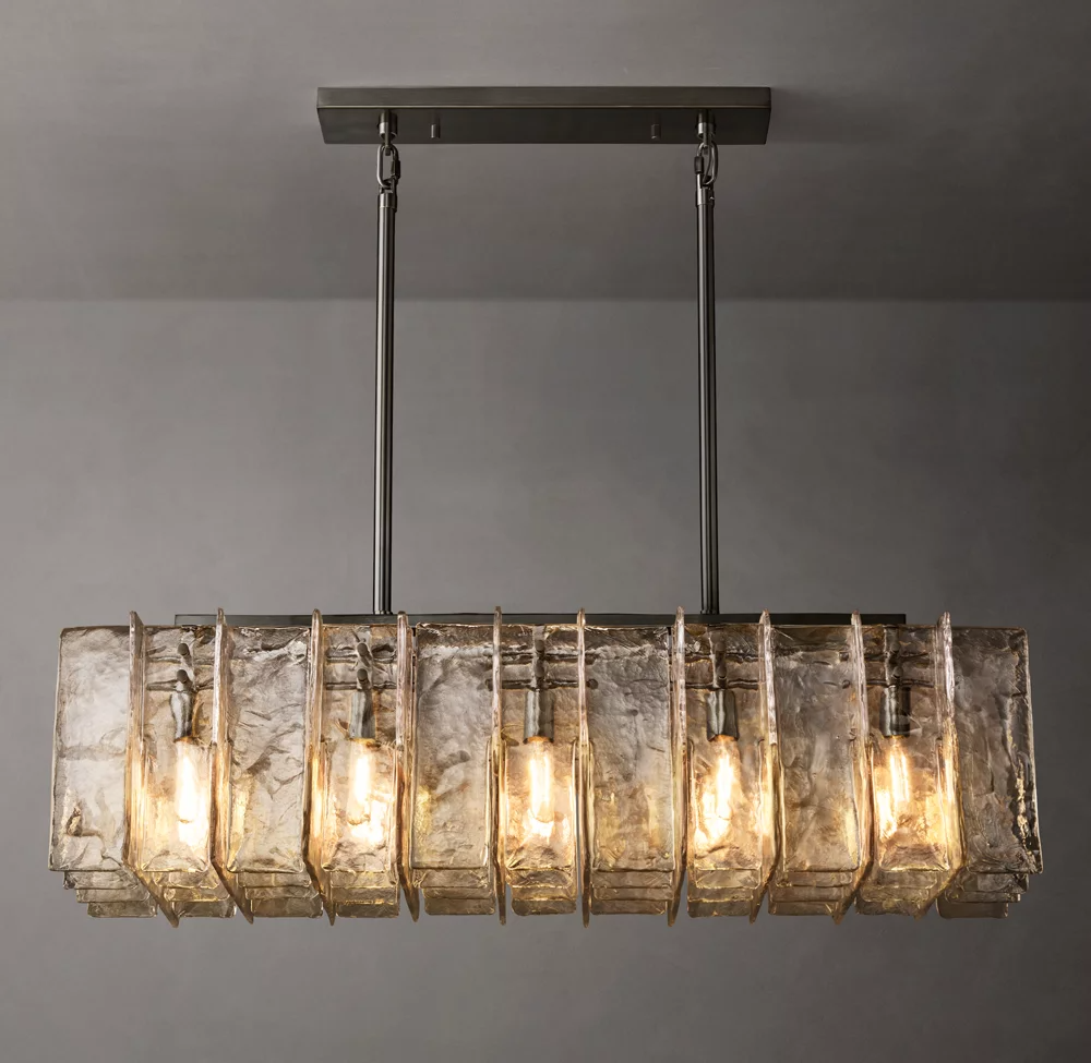 Lattice Square Glass Chandelier 48"