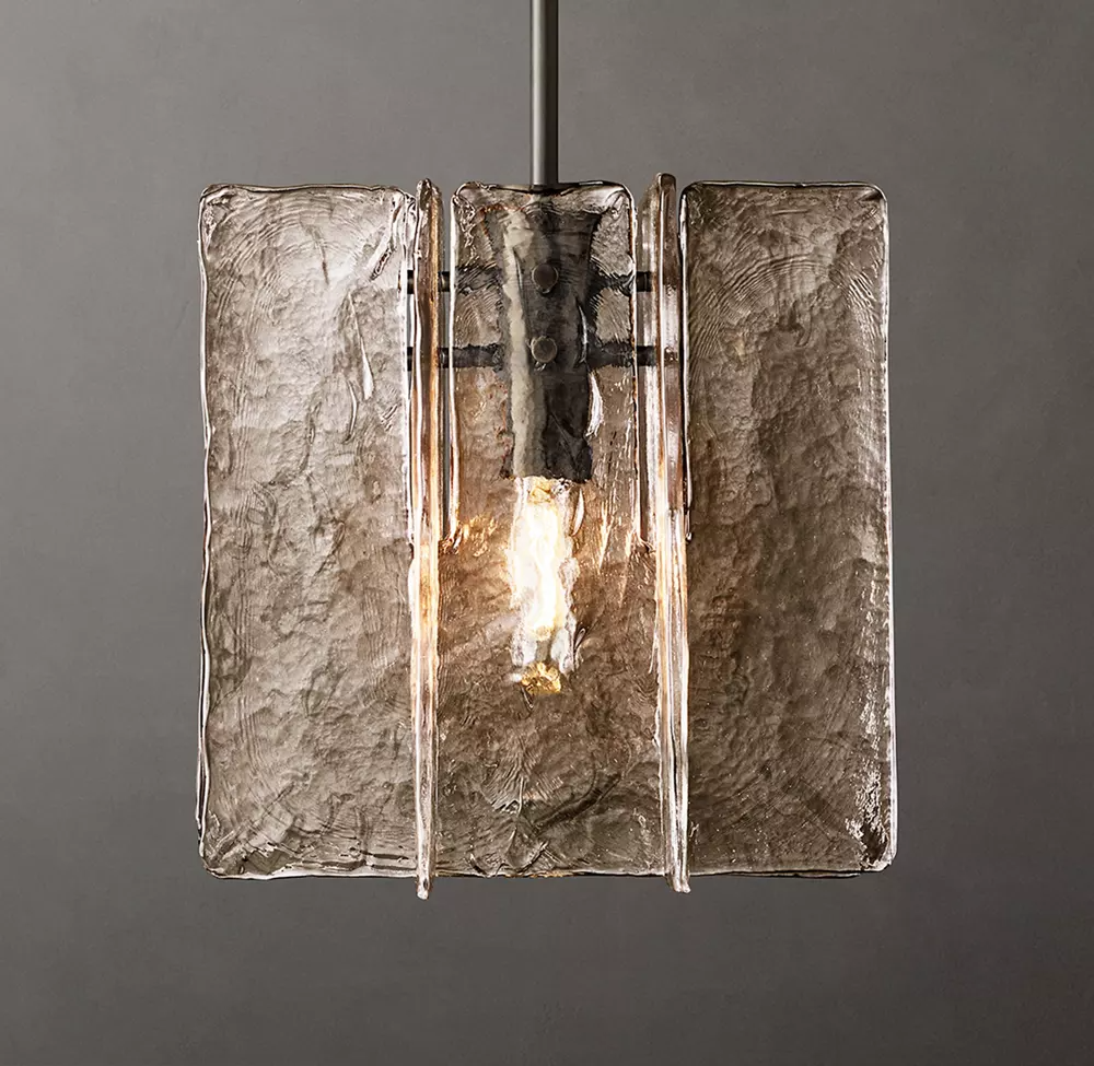 Lattice Glass Pendant Light 13"
