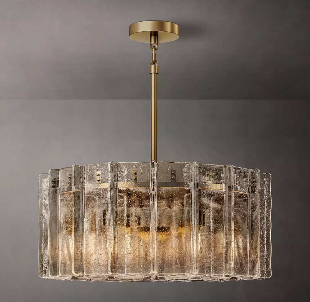 Lattice Round Glass Chandelier 37"/48"