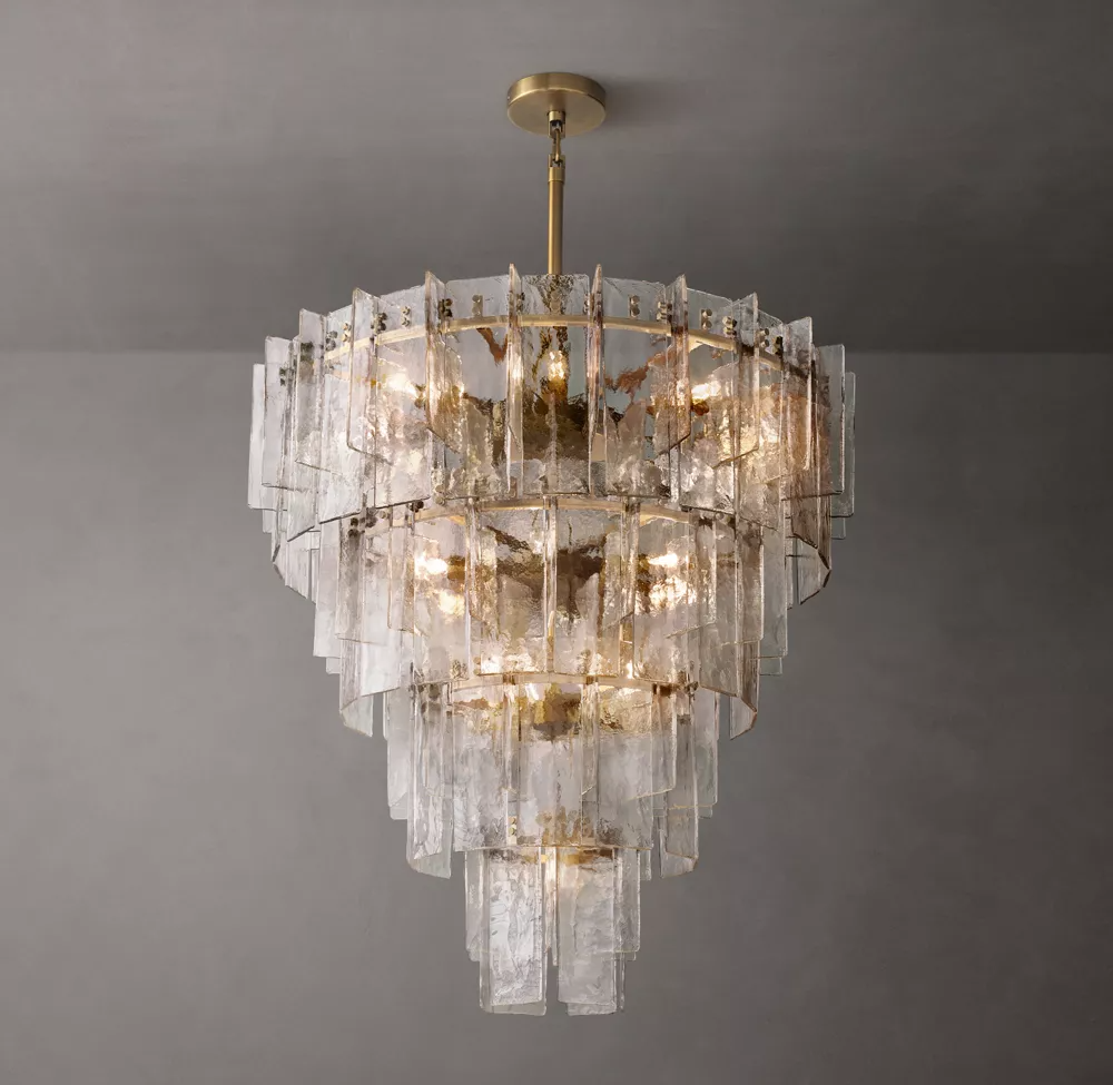 Lattice Tiered Glass Chandelier 36"/47"