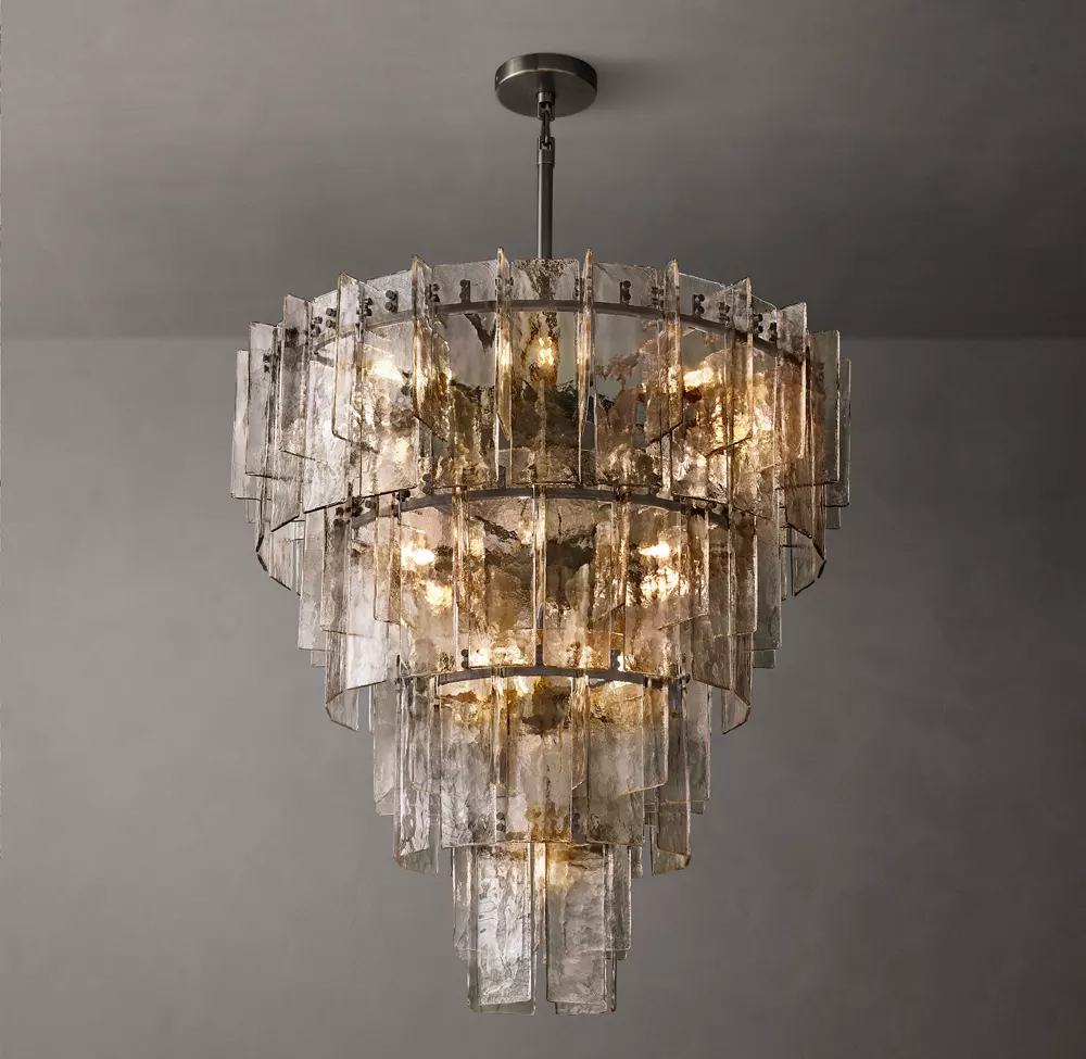 Lattice Tiered Glass Chandelier 36"/47"