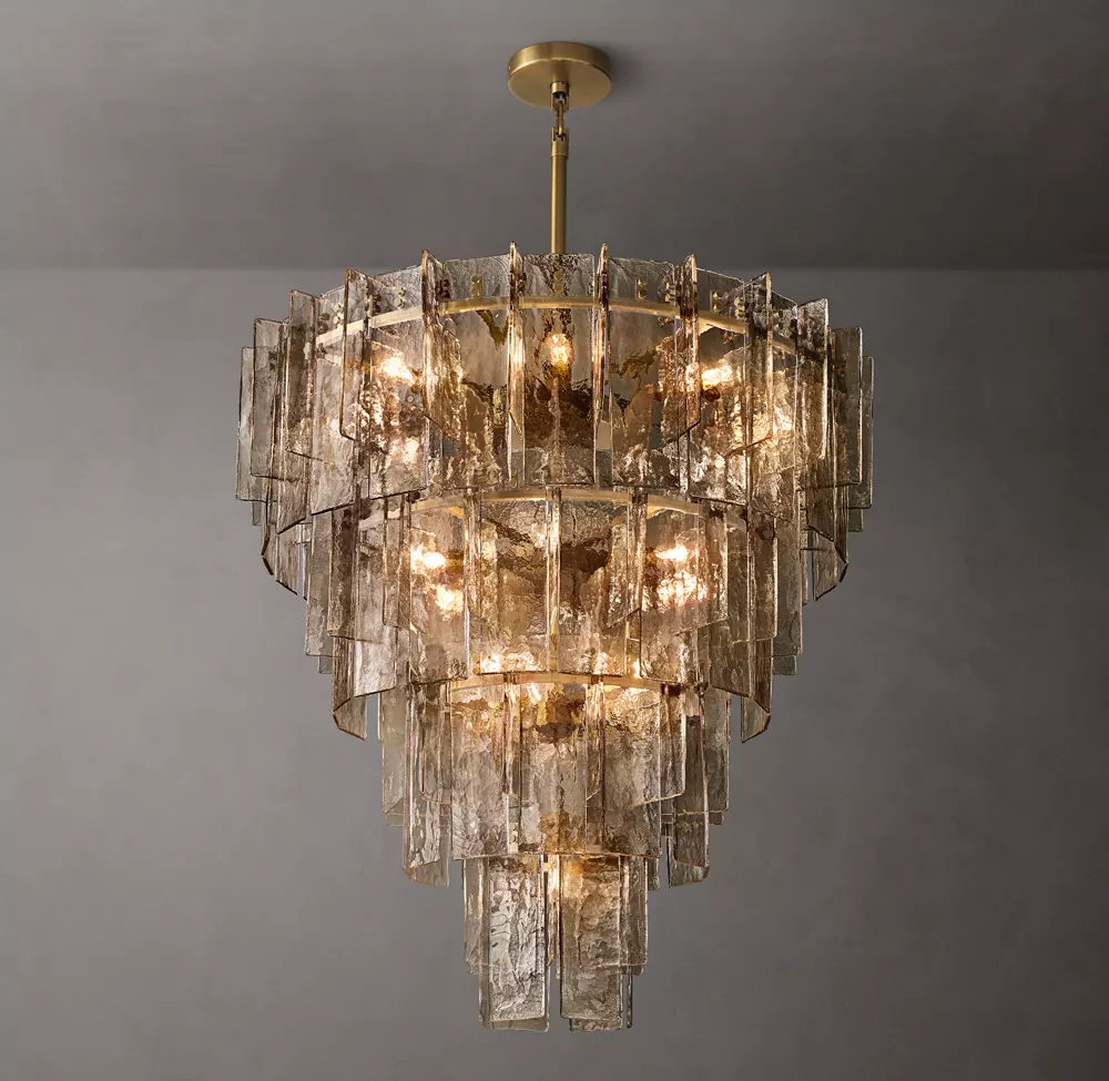 Lattice Tiered Glass Chandelier 36"/47"