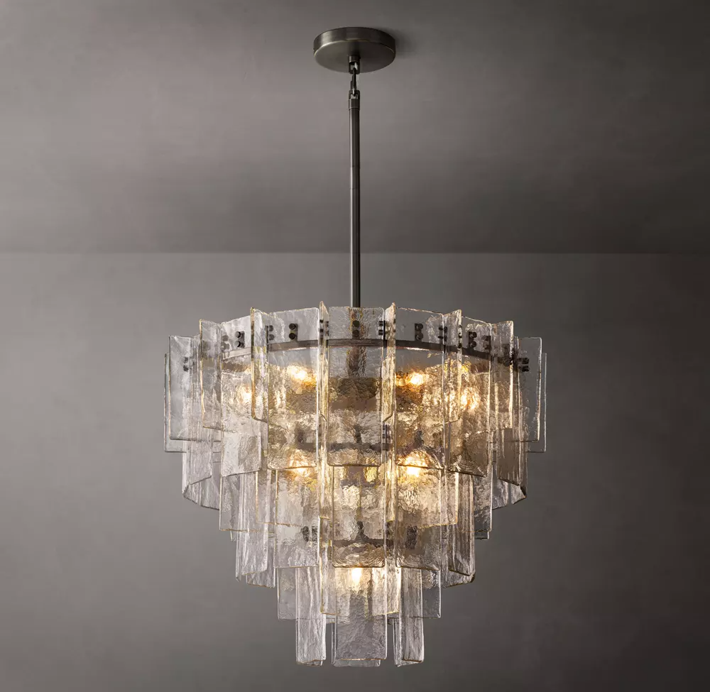 Lattice Tiered Glass Chandelier 36"/47"