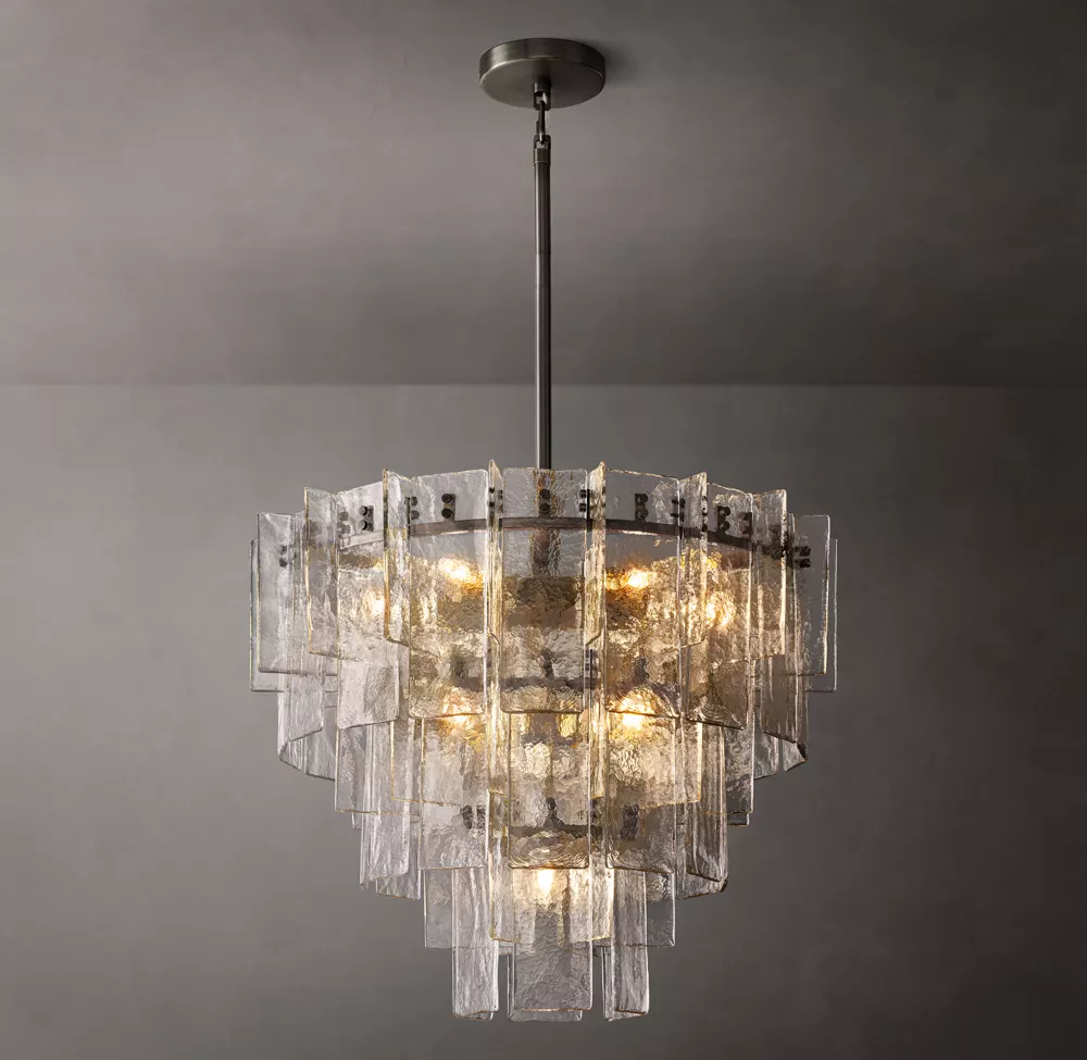 Lattice Tiered Glass Chandelier 36"/47"