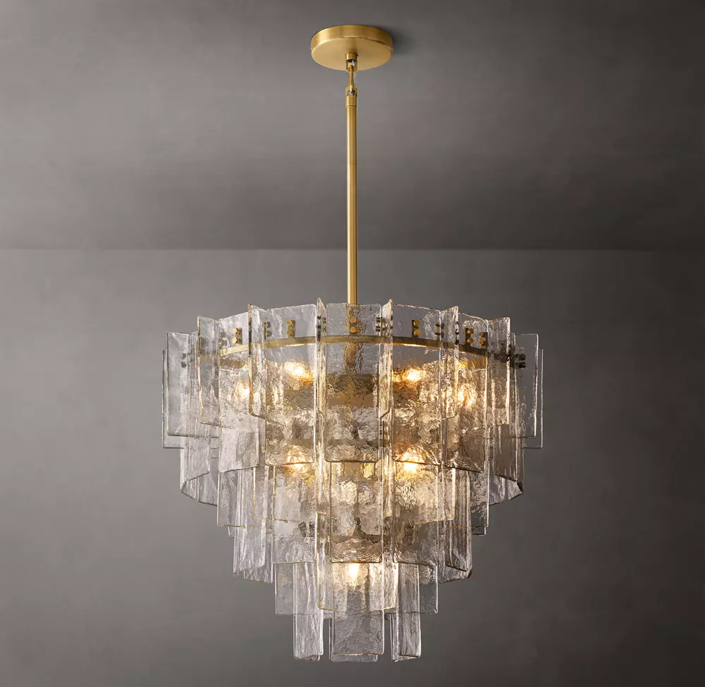 Lattice Tiered Glass Chandelier 36"/47"