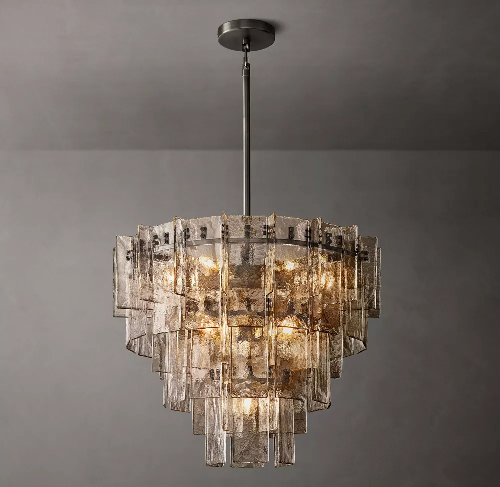 Lattice Tiered Glass Chandelier 36"/47"