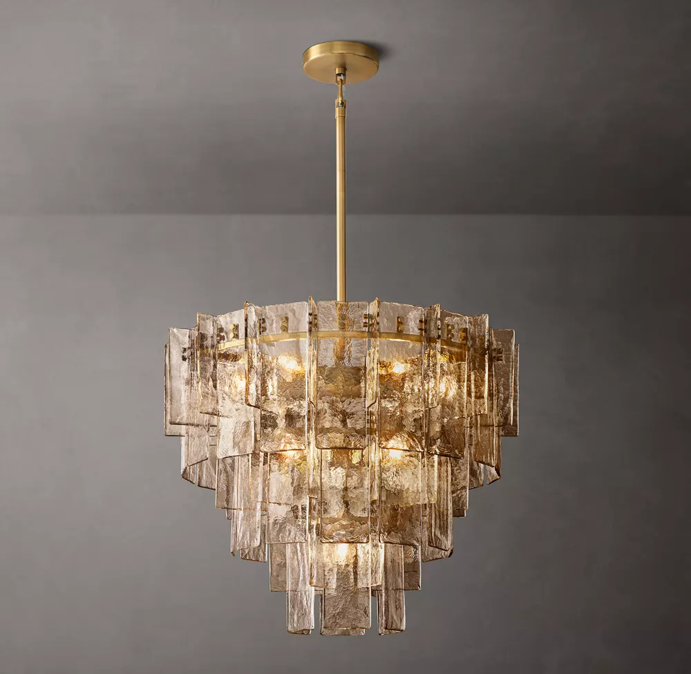 Lattice Tiered Glass Chandelier 36"/47"