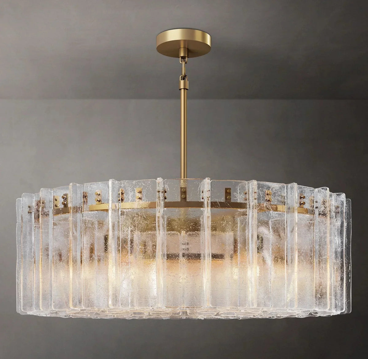 Lattice Round Glass Chandelier 37"/48"