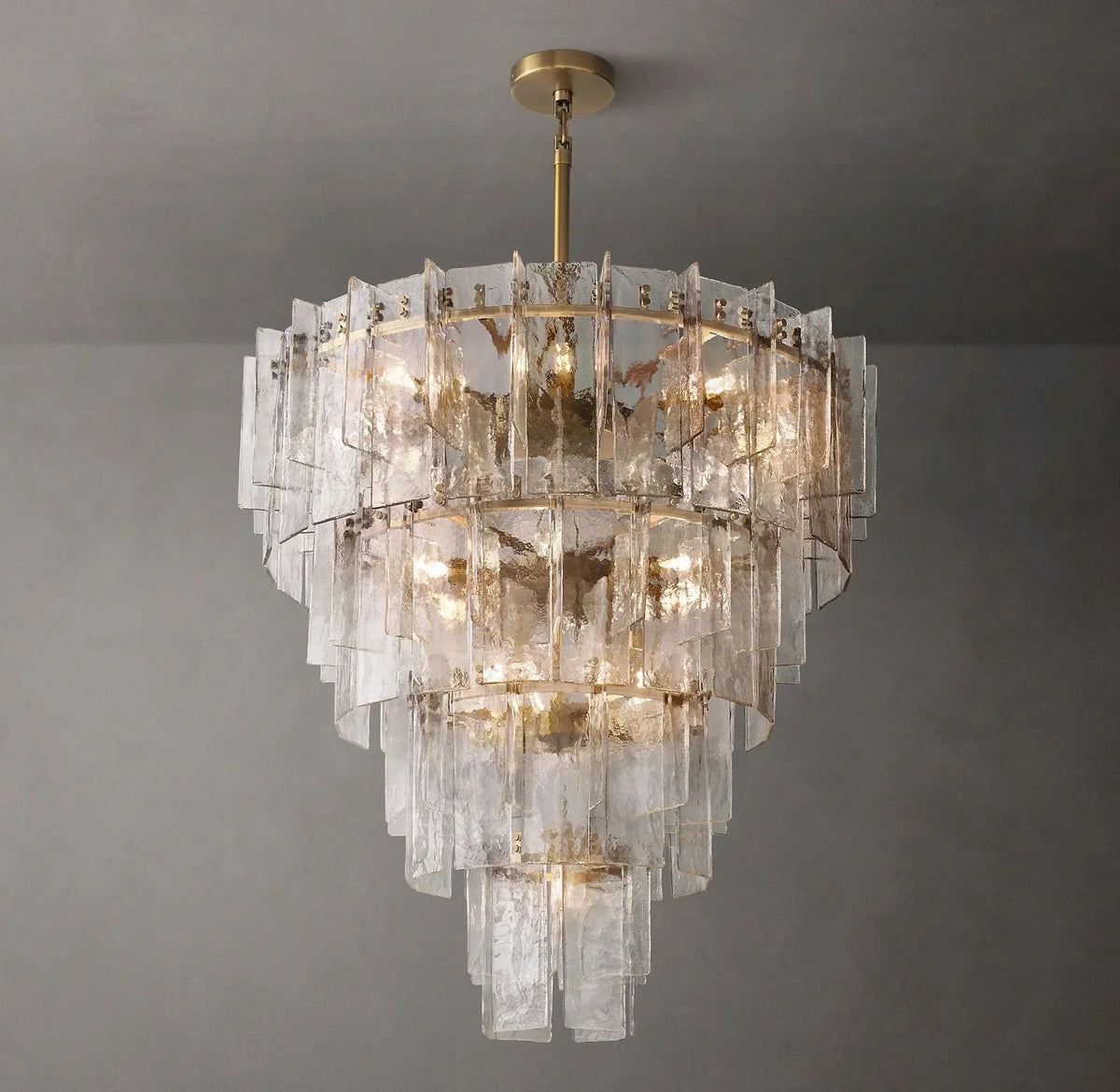 Lattice Tiered Glass Chandelier 36"/47"