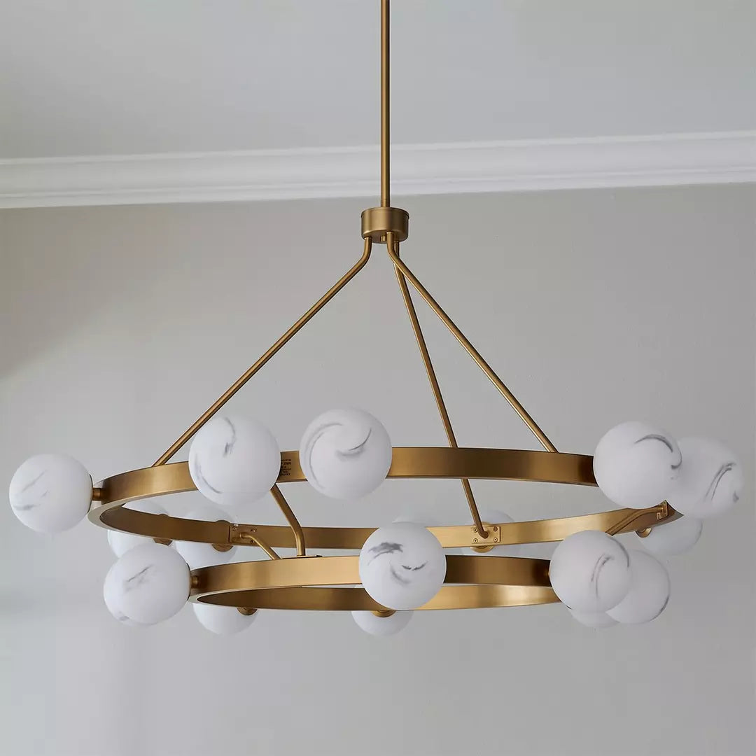 Remolina Modern Glass 2-Tier Chandelier