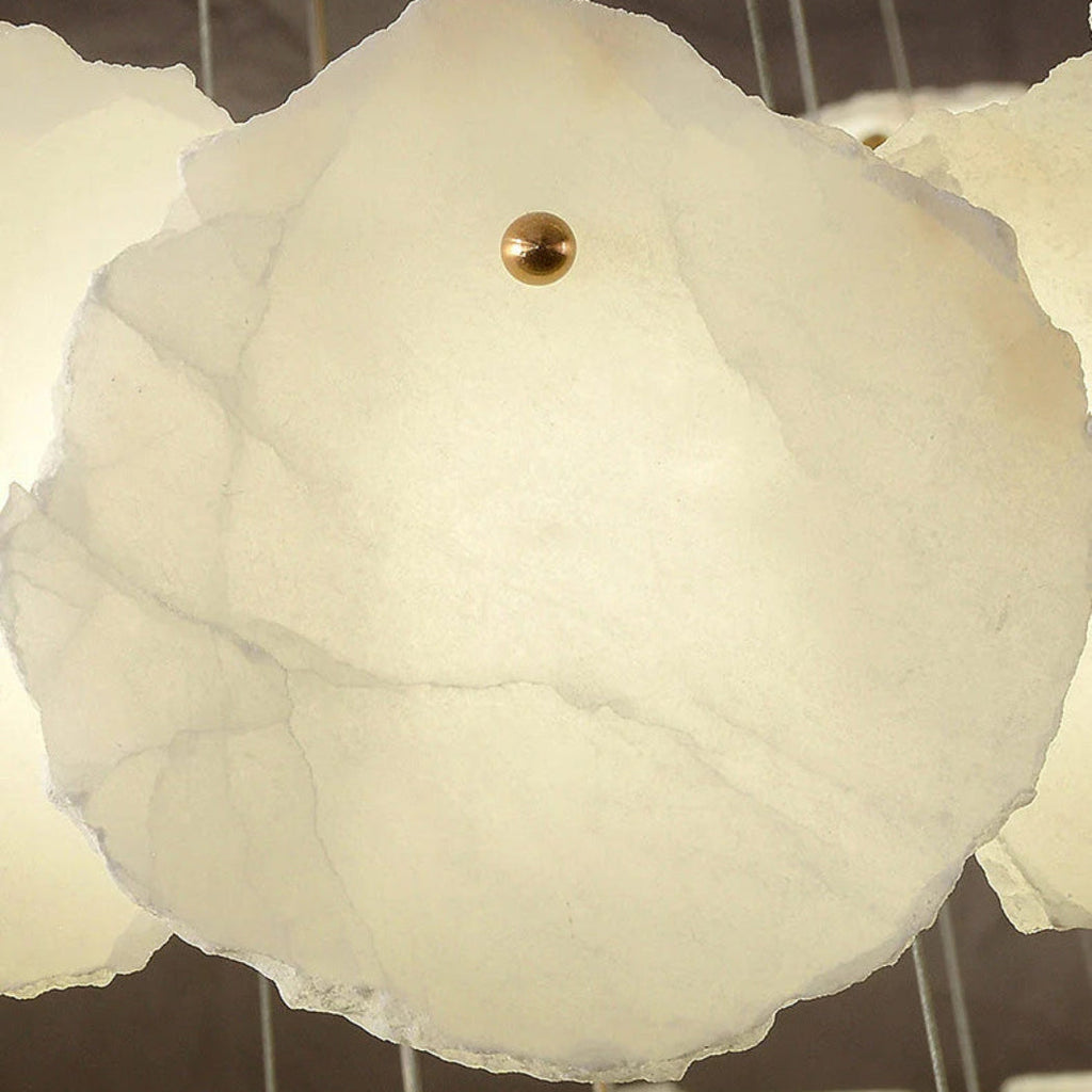 Modern Tiered Circular Alabaster Chandelier