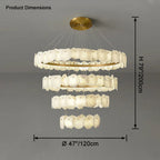 Modern Tiered Circular Alabaster Chandelier