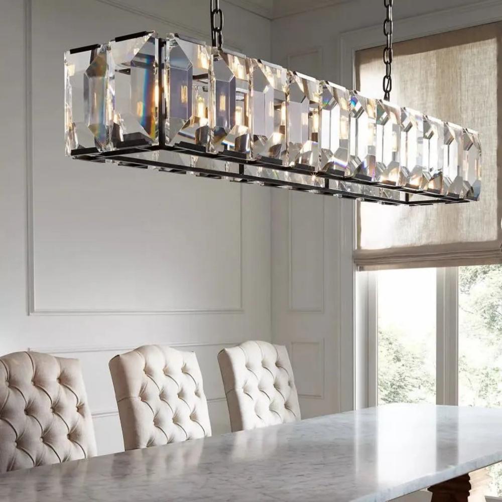 Harlow Crystal Rectangular Chandelier 74"