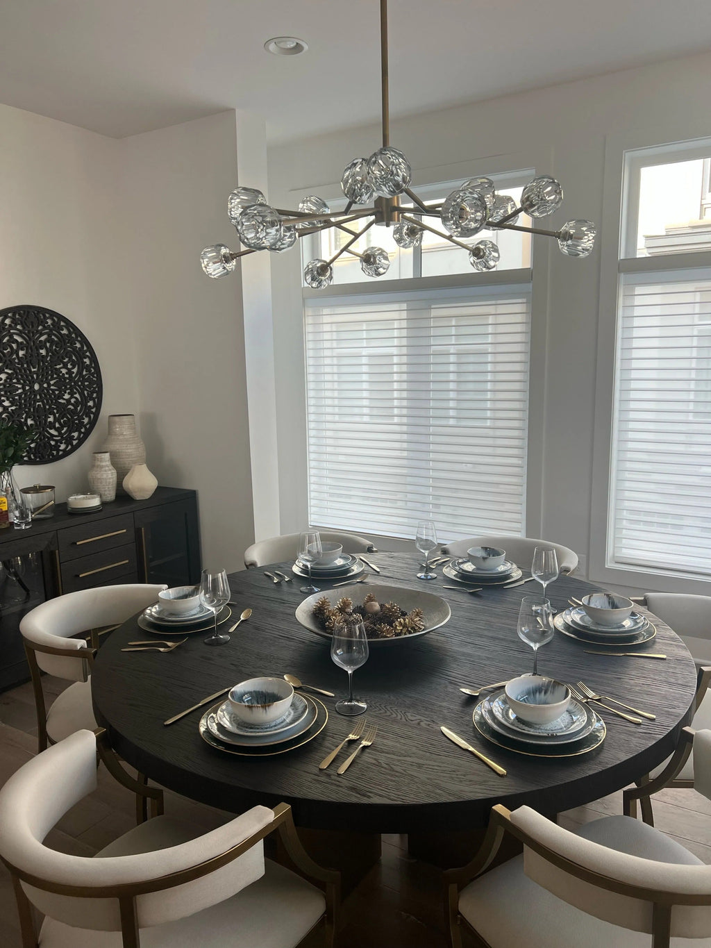 Boule De Cristal Clear/Smoke Round Chandelier 48"