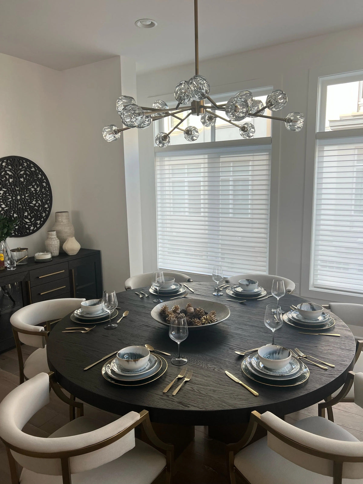 Boule De Cristal Clear/Smoke Round Chandelier 48"