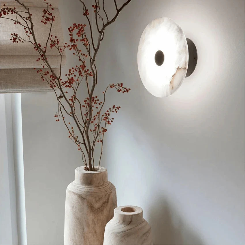 Céleste | Round Spanish Alabaster Wall Lamp