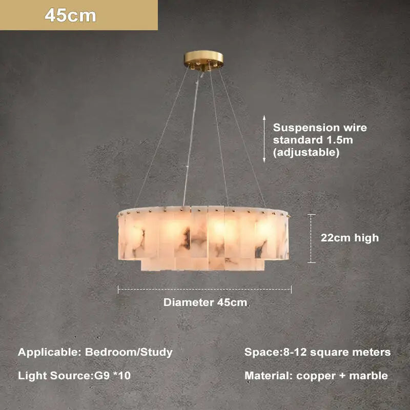 Cosima |  Alabaster and Brass Nordic Chandelier