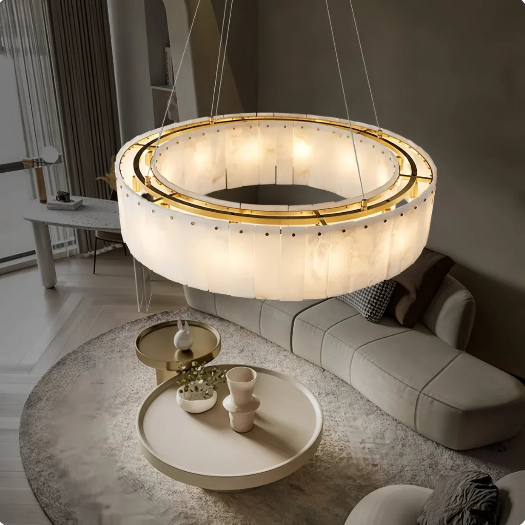 Cosima |  Alabaster and Brass Nordic Chandelier