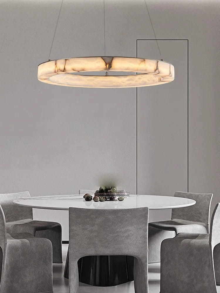 Sigrid | Natural Marble Ring Chandelier