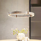 Aro | Circular Travertine Pendant Chandelier