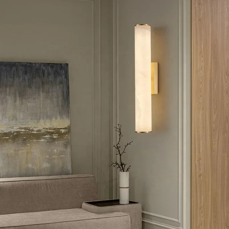 Colette Alabaster & Brass Wall Sconce