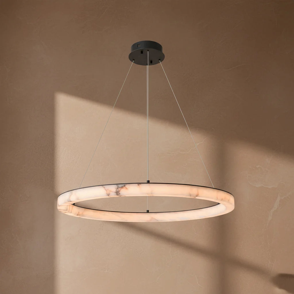 Sigrid | Natural Marble Ring Chandelier
