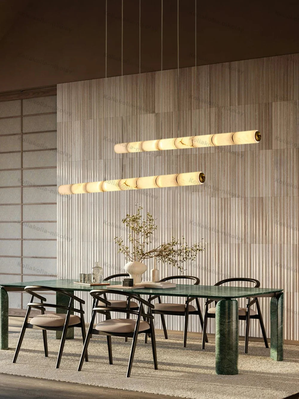 Élise | Linear Alabaster LED Chandelier