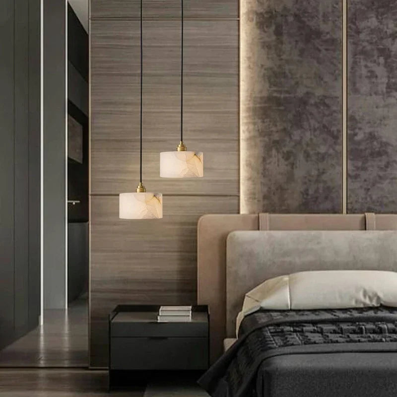 Eirene Alabaster & Copper Pendant Light