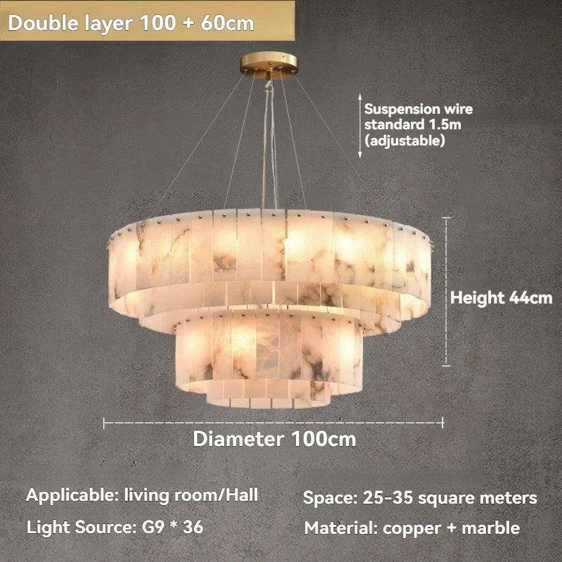 Cosima |  Alabaster and Brass Nordic Chandelier
