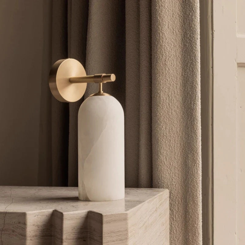 Callista Spanish Alabaster & Copper Wall Light