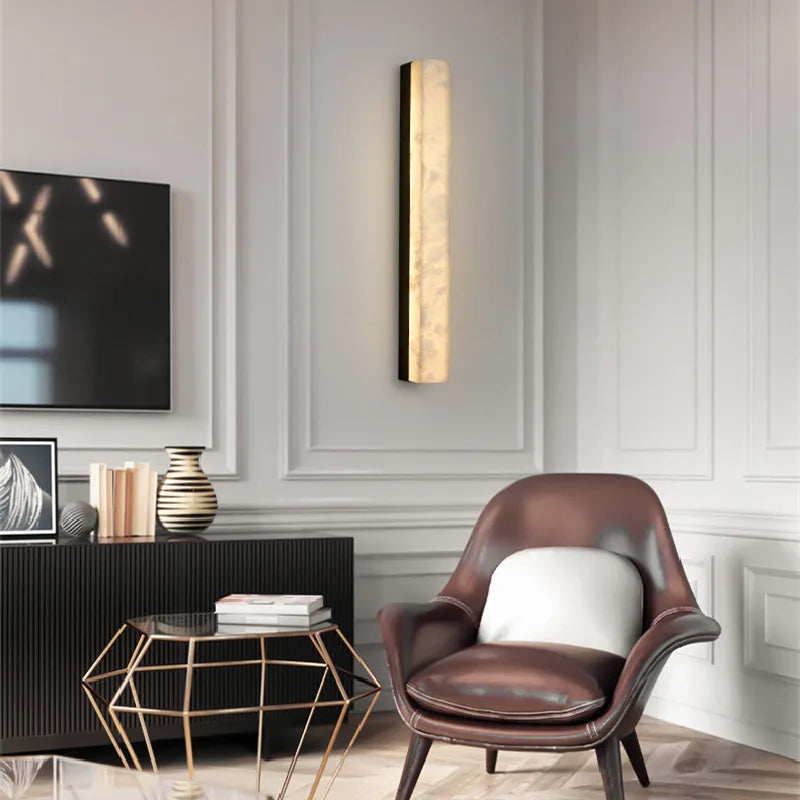 Hephaestus | Alabaster & Copper Linear Wall Lamp