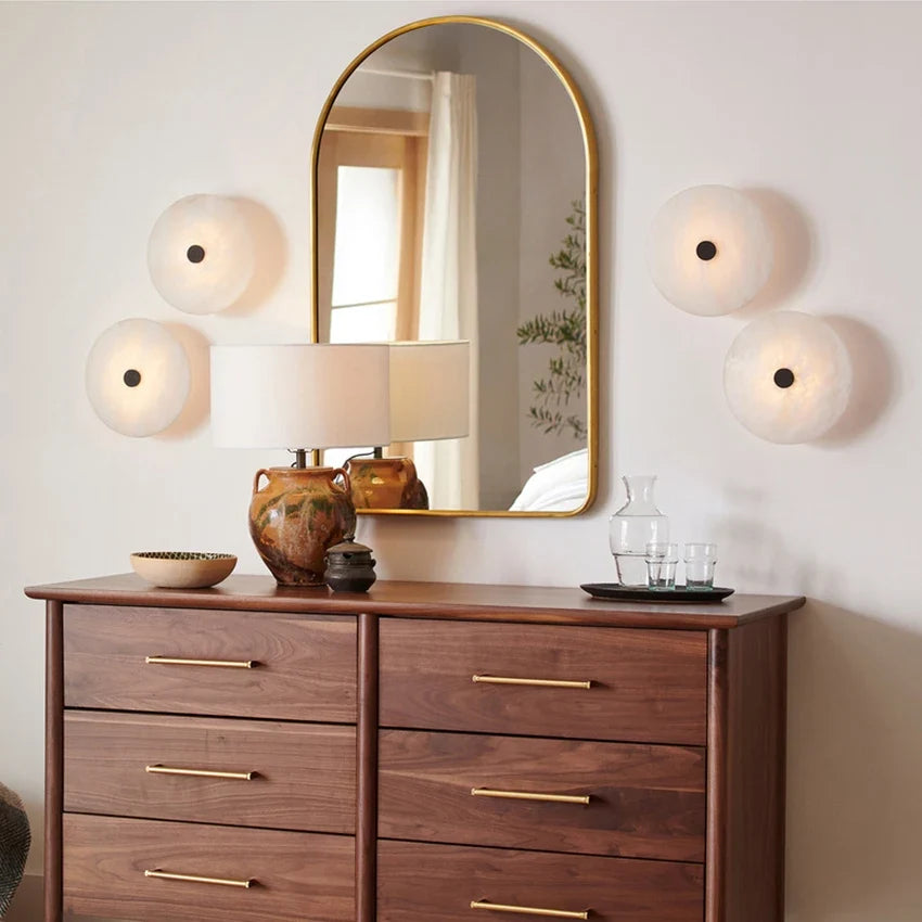 Céleste | Round Spanish Alabaster Wall Lamp