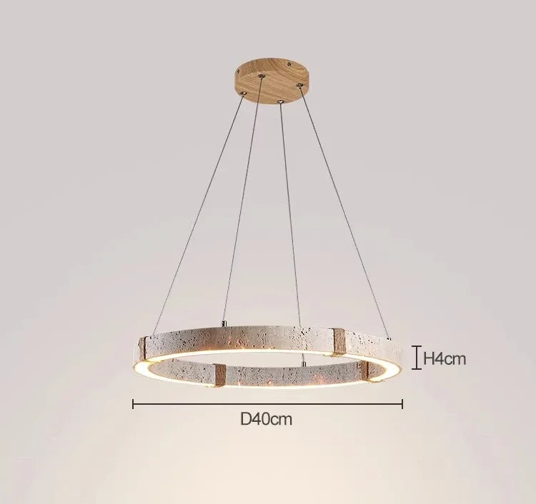 Aro | Circular Travertine Pendant Chandelier