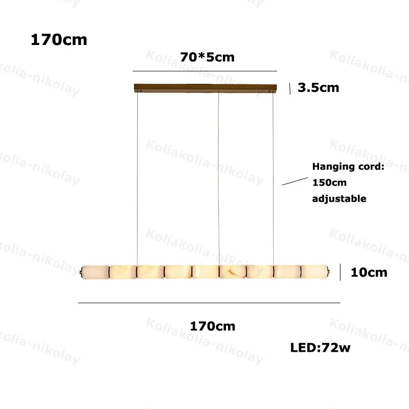 Élise | Linear Alabaster LED Chandelier