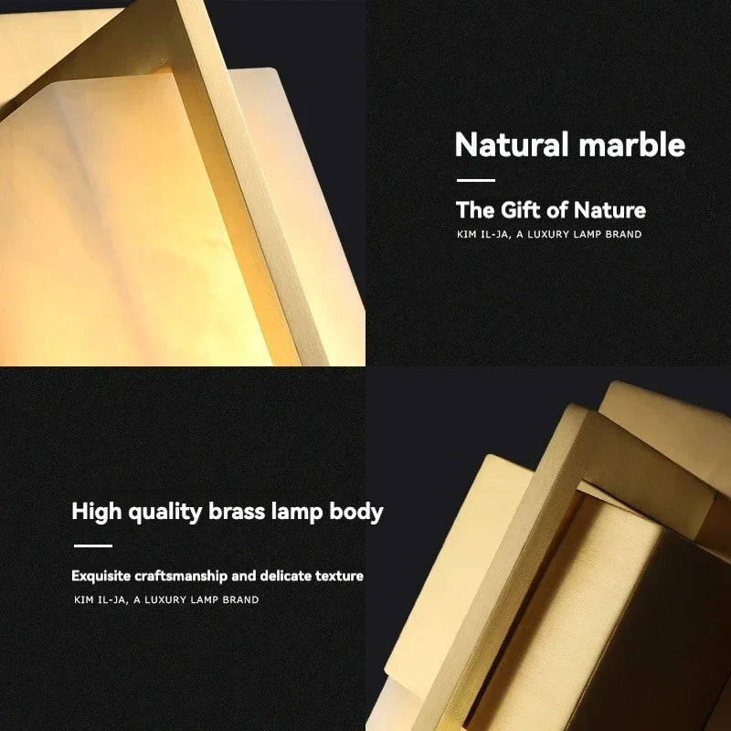 Marcella | Alabaster and Copper Wall Light