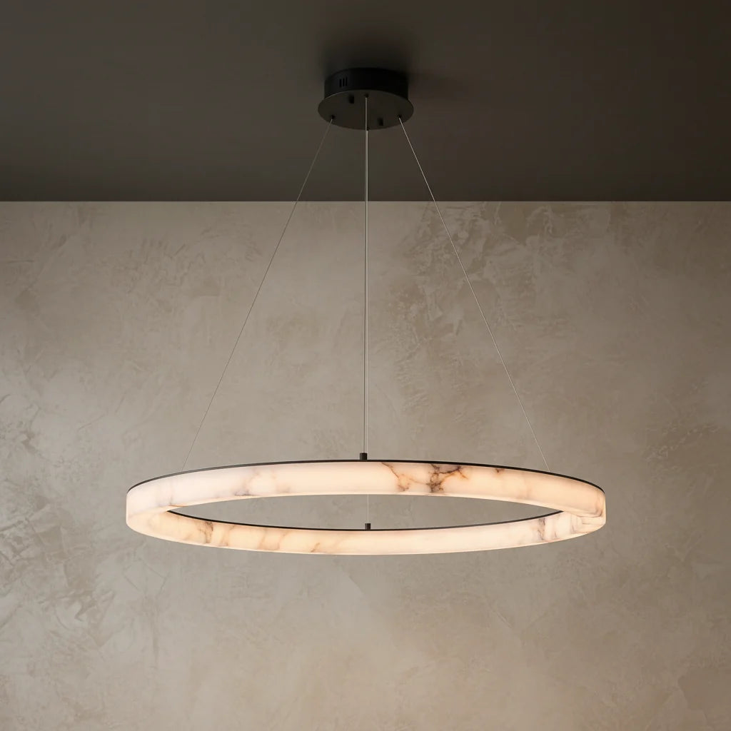 Sigrid | Natural Marble Ring Chandelier