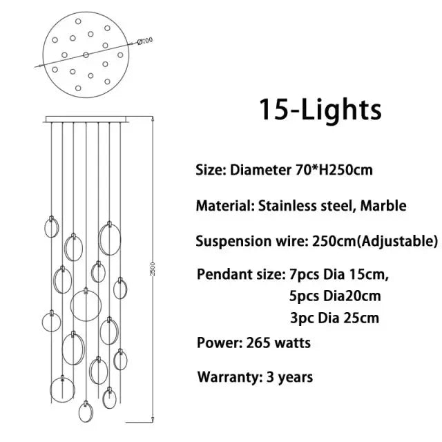 Bernardo | Marble Cascade Chandelier