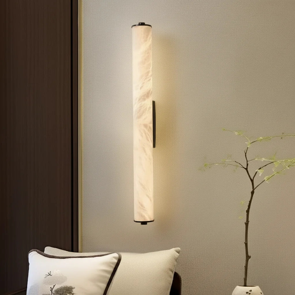 Delos Cylindrical Alabaster Wall Sconce